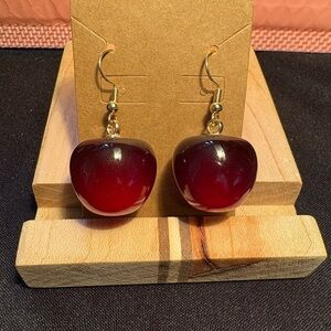 Elegant Red Cherry Earrings